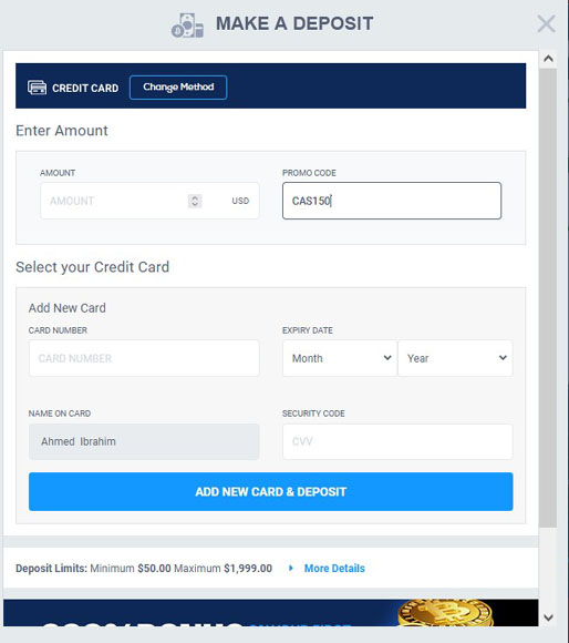 BetUS Deposit Page