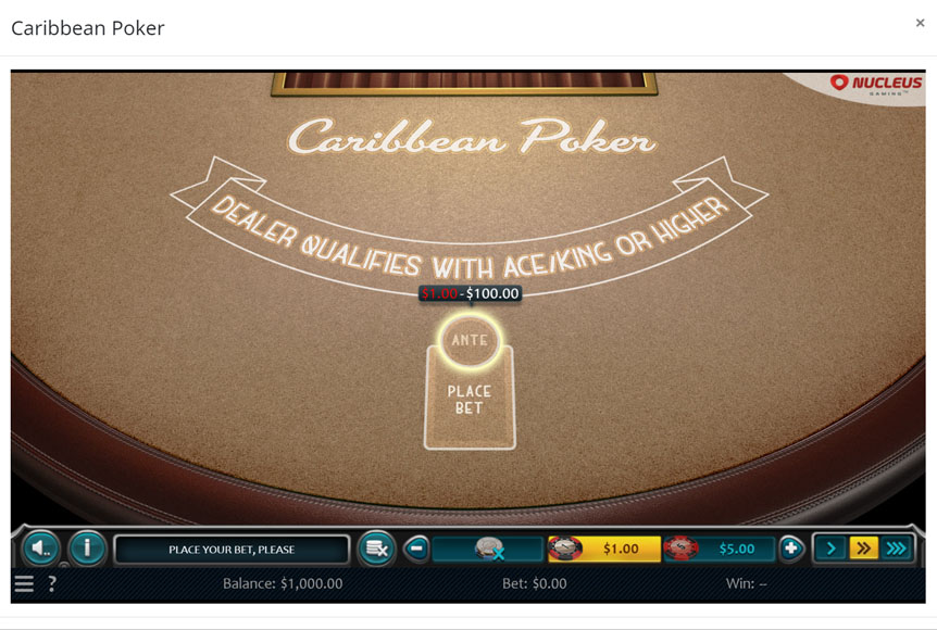 MYB Casino Poker Desktop- Caribbean Poker