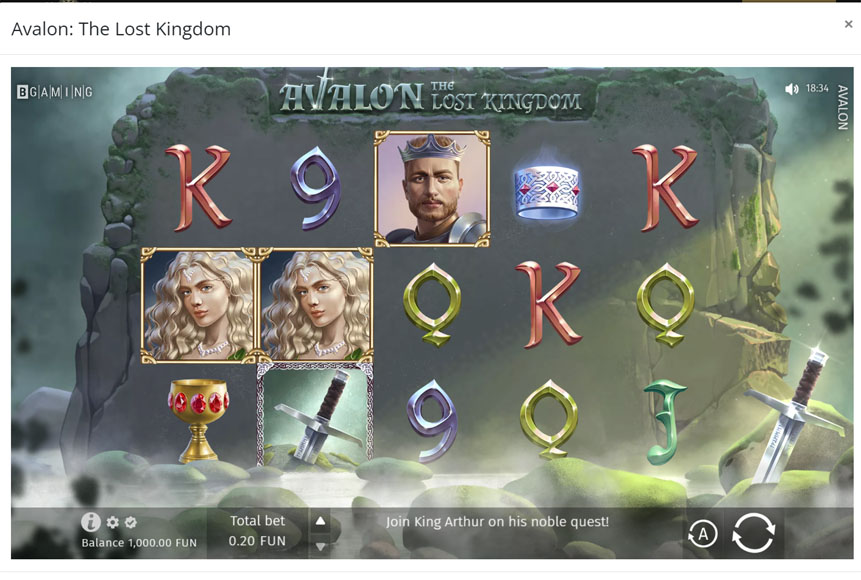 MYB Casino Slot Game Desktop- Avalon The Lost Kingdom