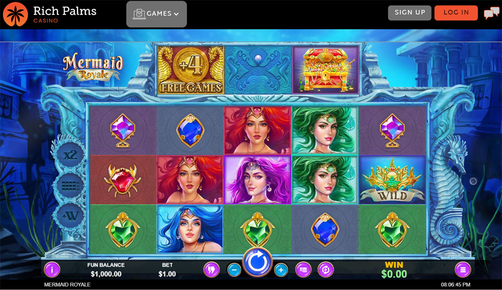 Rich Palms Slot Game Desktop- Mermaid Royale