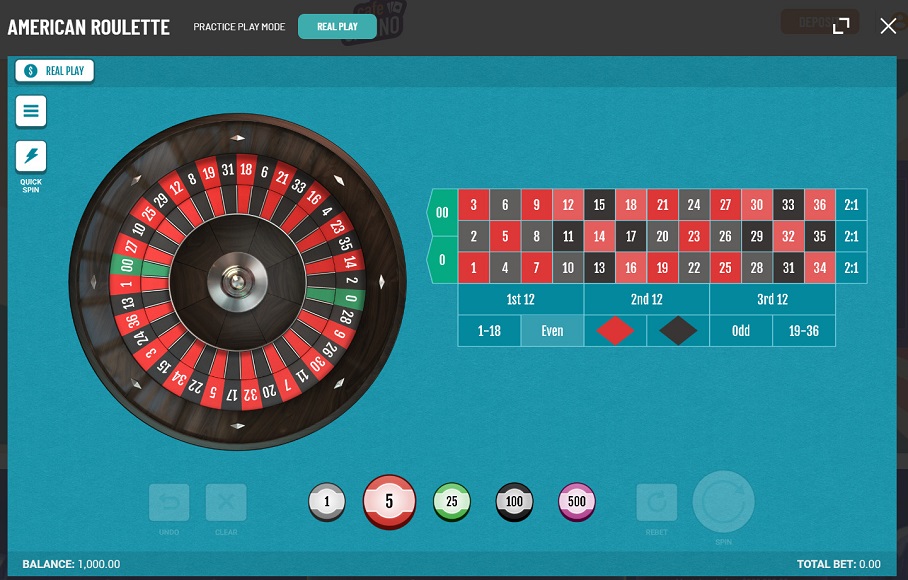 Cafe Casino Roulette Desktop- American Roulette