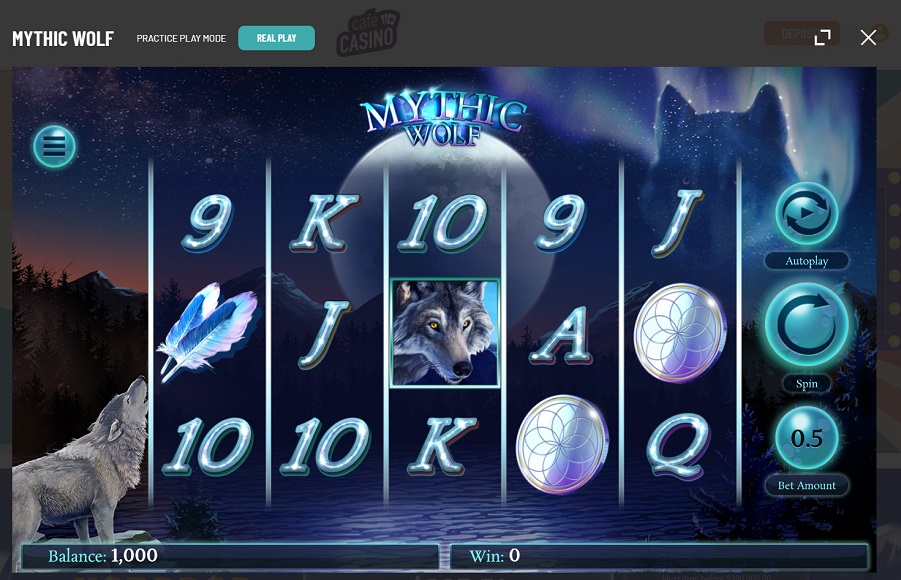 Cafe Casino Slot Game Desktop- Mythic Wolf