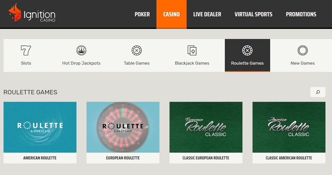 Ignition Casino Roulette Desktop- Roulette