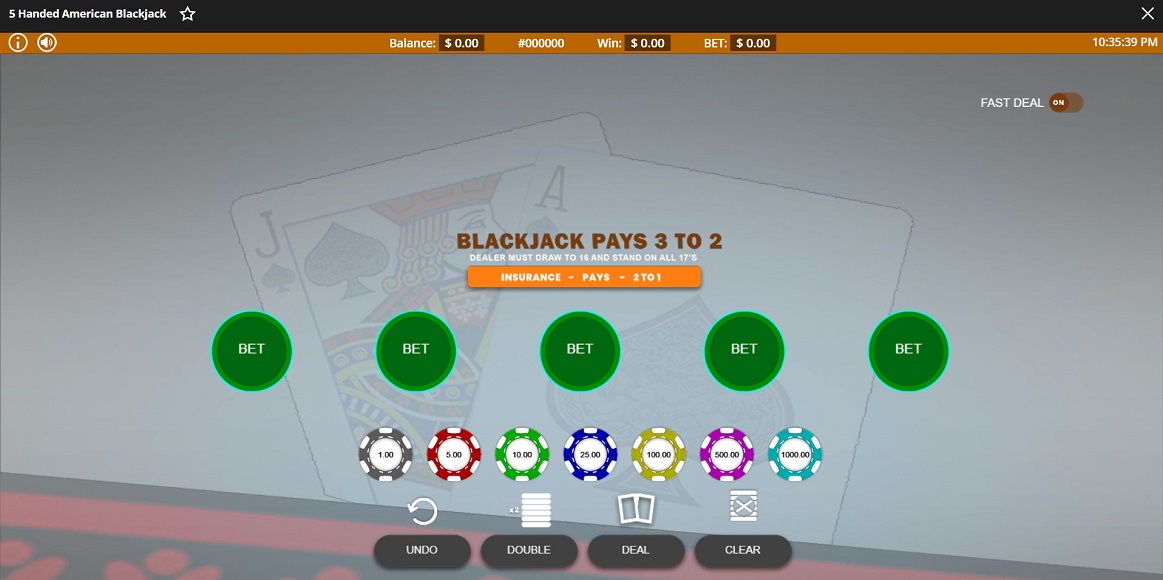 Wild Blackjack Desktop- 5-Handed American Blackjack