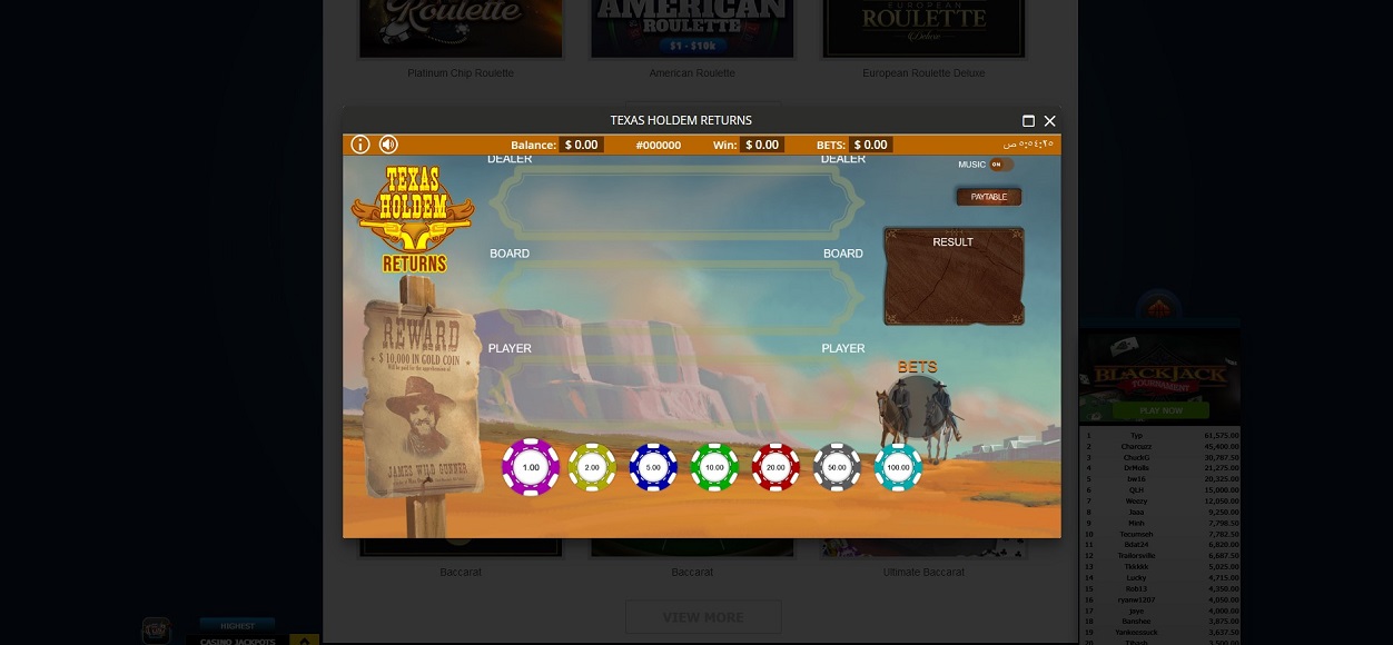 Table Poker Gameplay