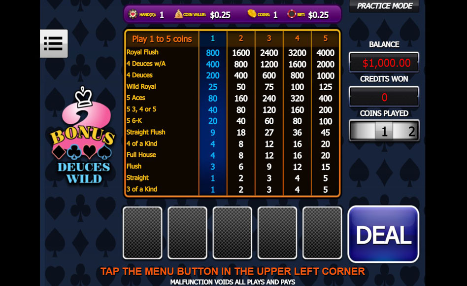 Video Poker at Bovada Casino